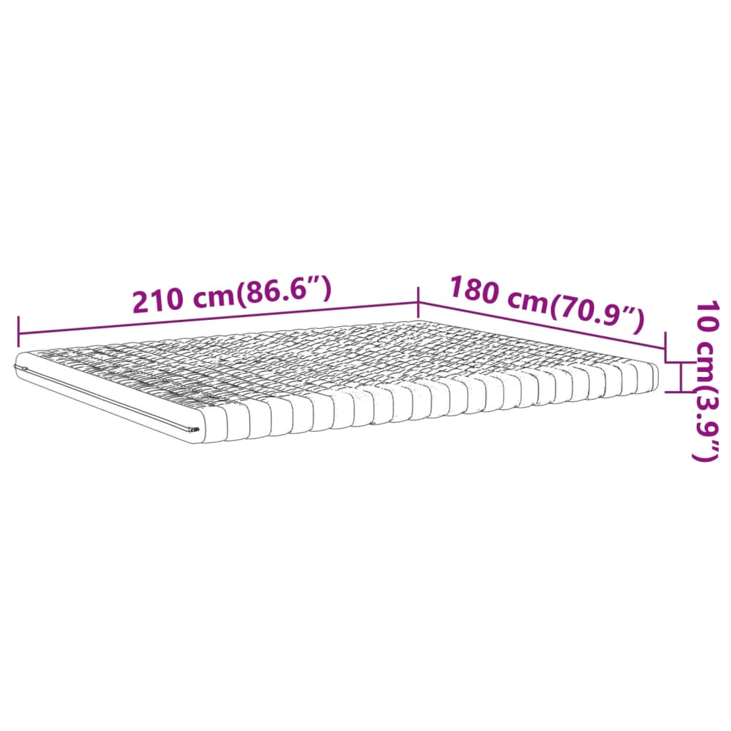 Schuimmatras 7 zones hardheid 20 ILD 180x210 cm wit is nu te koop bij PeponiXL, paradijselijk wonen!