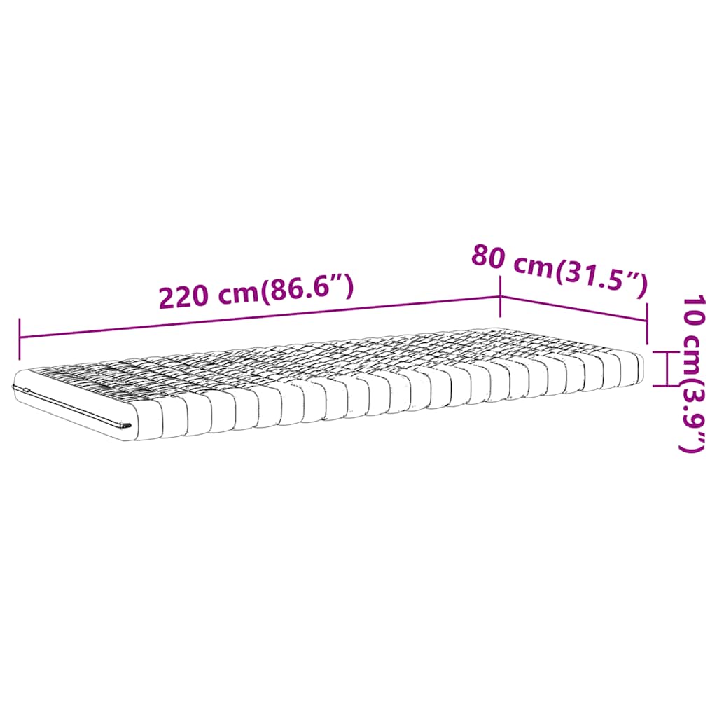 Schuimmatras 7 zones hardheid 20 ILD 80x220 cm wit is nu te koop bij PeponiXL, paradijselijk wonen!