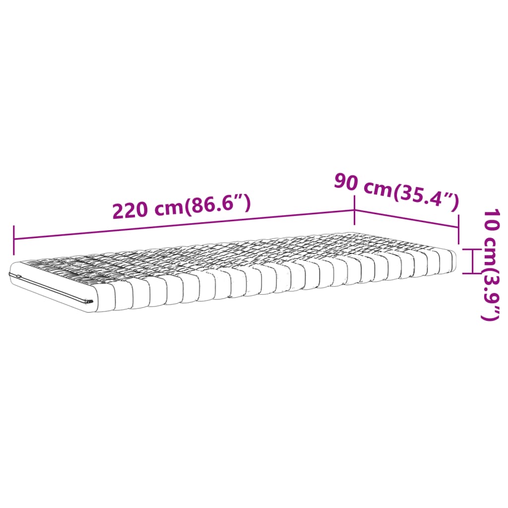 Schuimmatras 7 zones hardheid 20 ILD 90x220 cm wit is nu te koop bij PeponiXL, paradijselijk wonen!