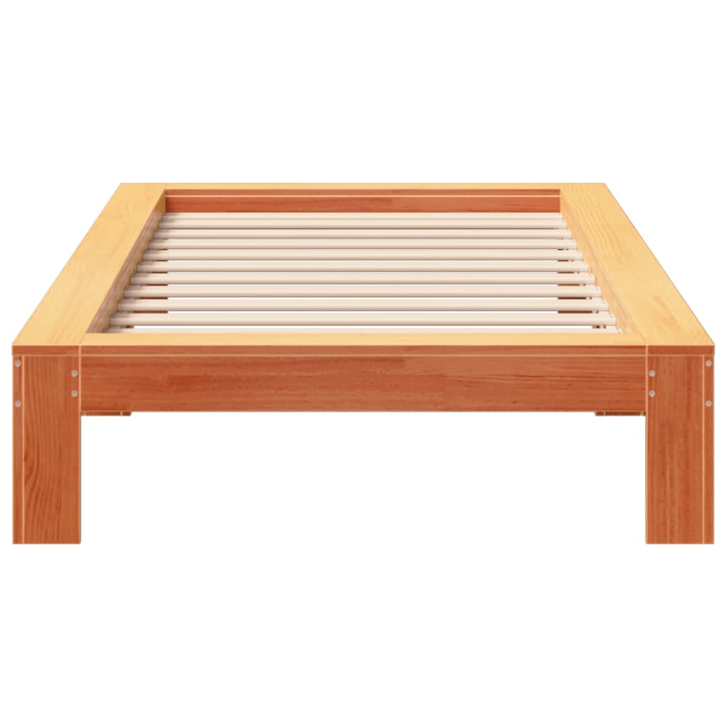 Bedframe zonder matras massief grenenhout wasbruin 100x200 cm is nu te koop bij PeponiXL, paradijselijk wonen!