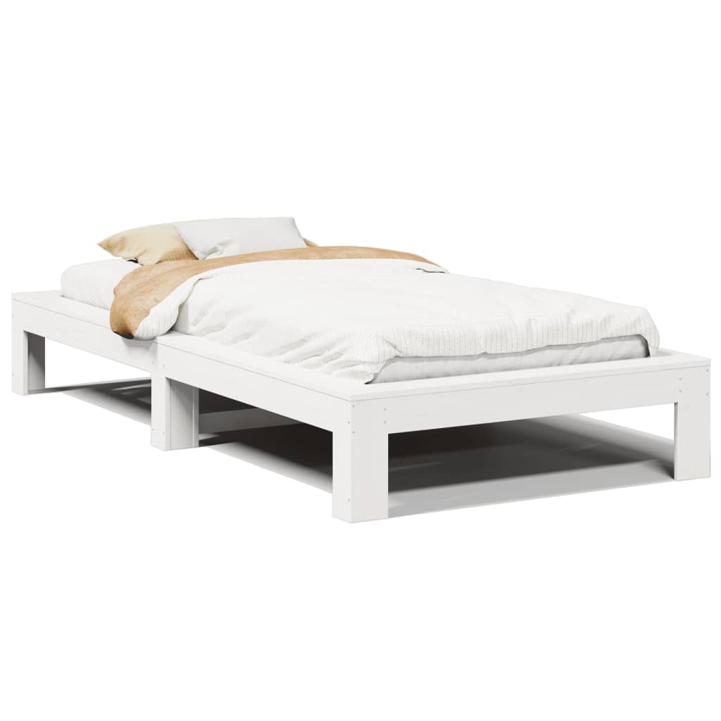 Bedframe zonder matras massief grenenhout wit 90x190 cm is nu te koop bij PeponiXL, paradijselijk wonen!
