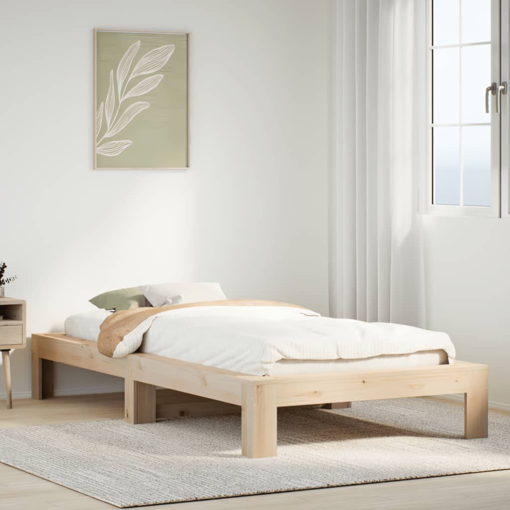 Bedframe zonder matras massief grenenhout 75x190 cm is nu te koop bij PeponiXL, paradijselijk wonen!