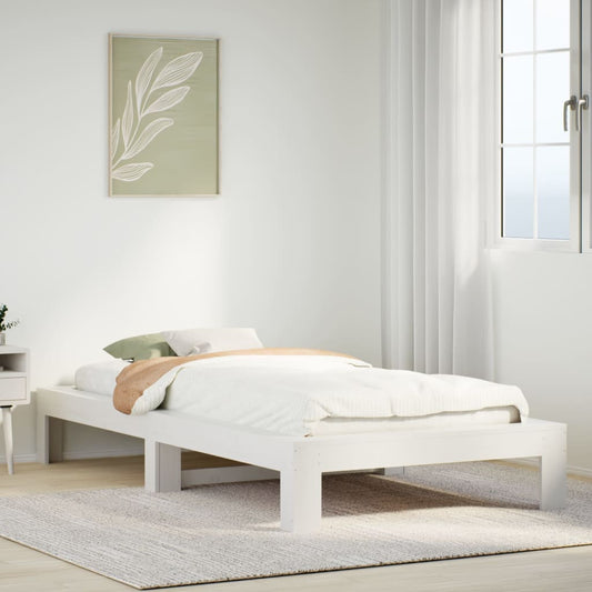 Bedframe zonder matras massief grenenhout wit 75x190 cm is nu te koop bij PeponiXL, paradijselijk wonen!