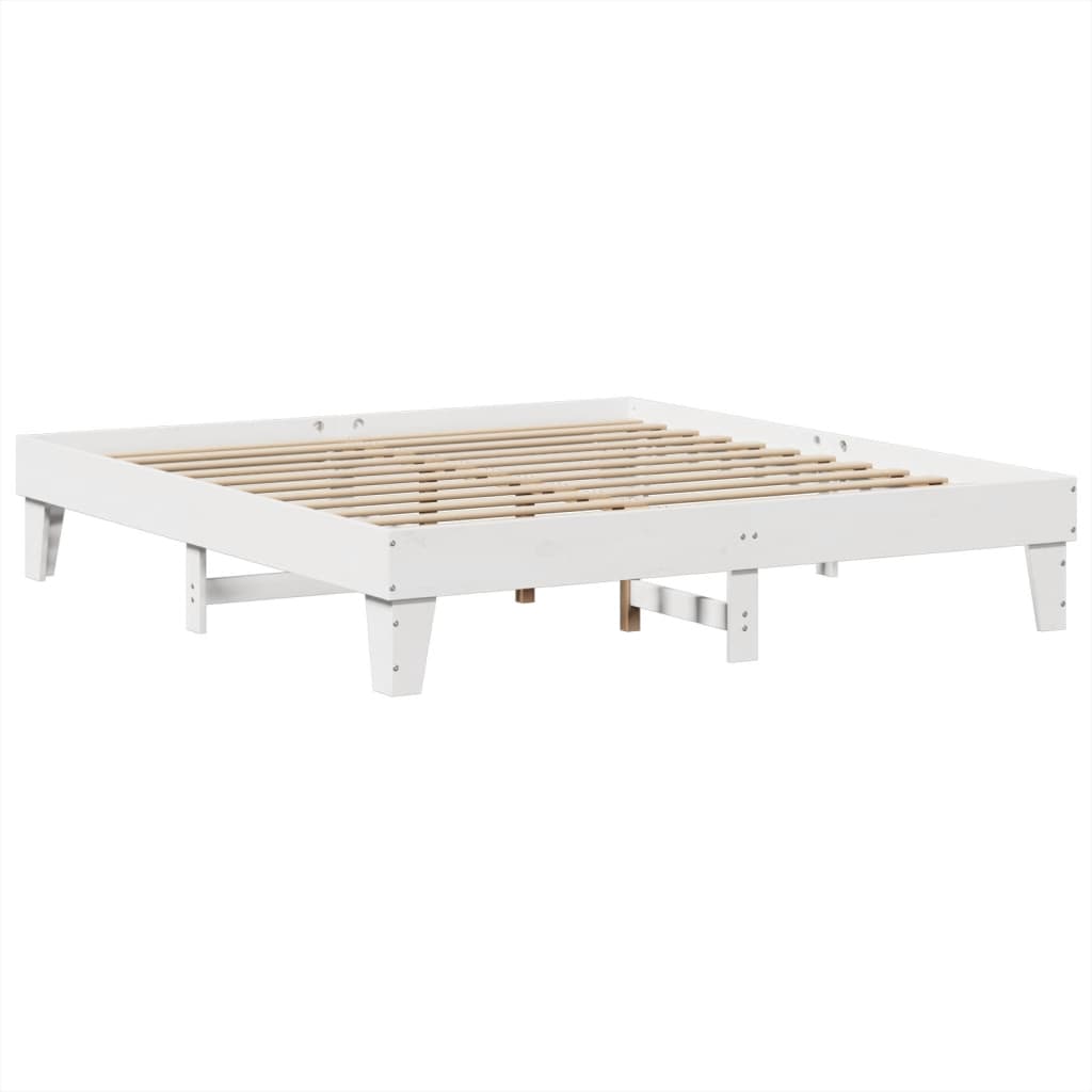 Bedframe zonder matras massief grenenhout wit 200x200 cm is nu te koop bij PeponiXL, paradijselijk wonen!