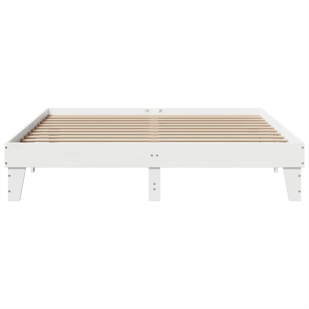 Bedframe zonder matras massief grenenhout wit 200x200 cm is nu te koop bij PeponiXL, paradijselijk wonen!