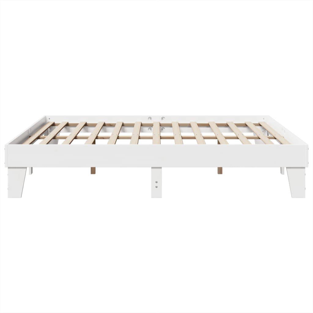 Bedframe zonder matras massief grenenhout wit 200x200 cm is nu te koop bij PeponiXL, paradijselijk wonen!