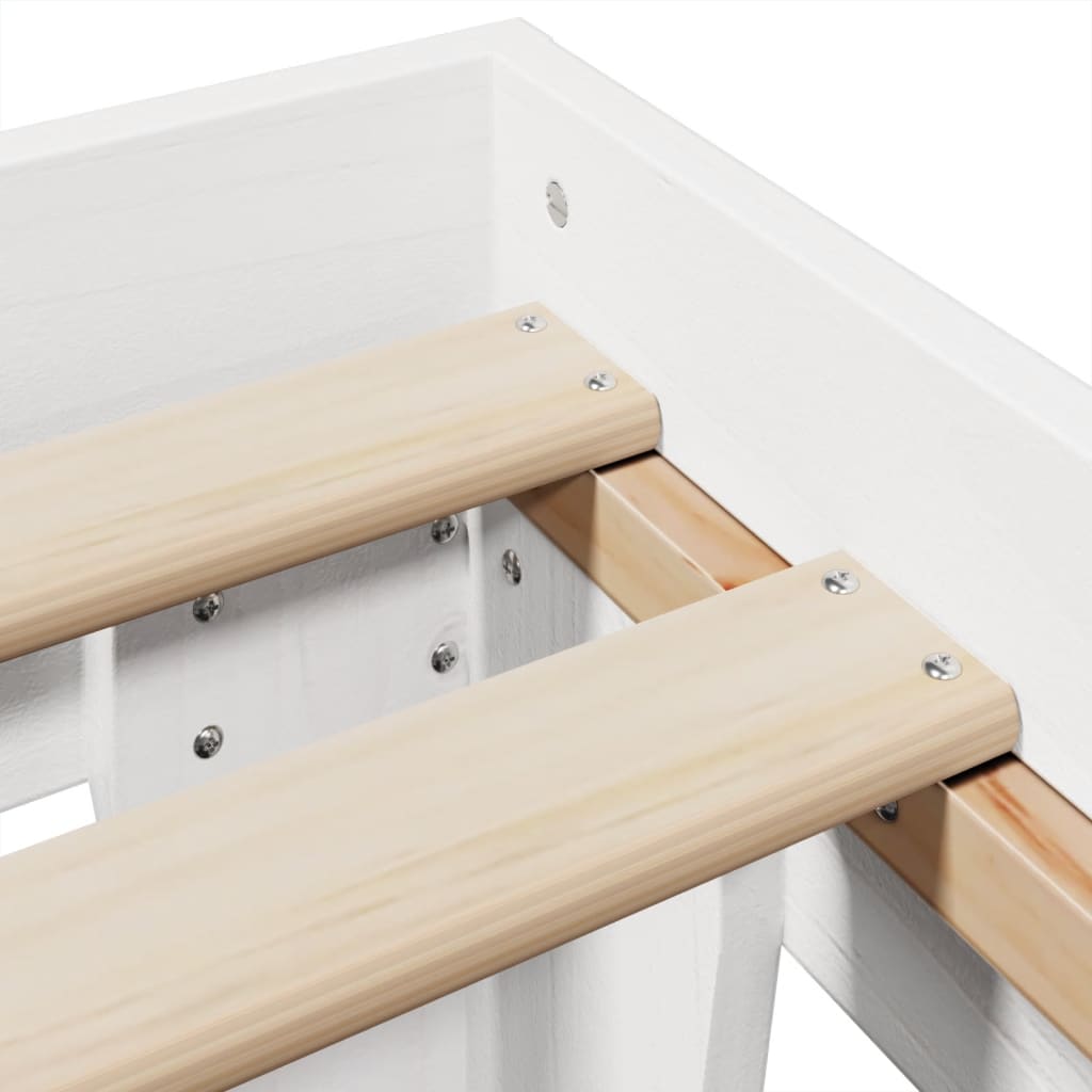 Bedframe zonder matras massief grenenhout wit 200x200 cm is nu te koop bij PeponiXL, paradijselijk wonen!