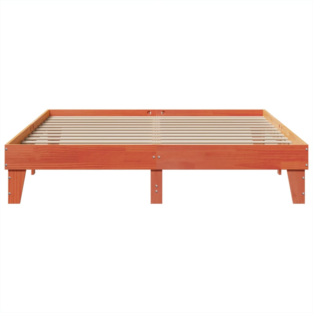 Bedframe zonder matras massief grenenhout wasbruin 200x200 cm is nu te koop bij PeponiXL, paradijselijk wonen!