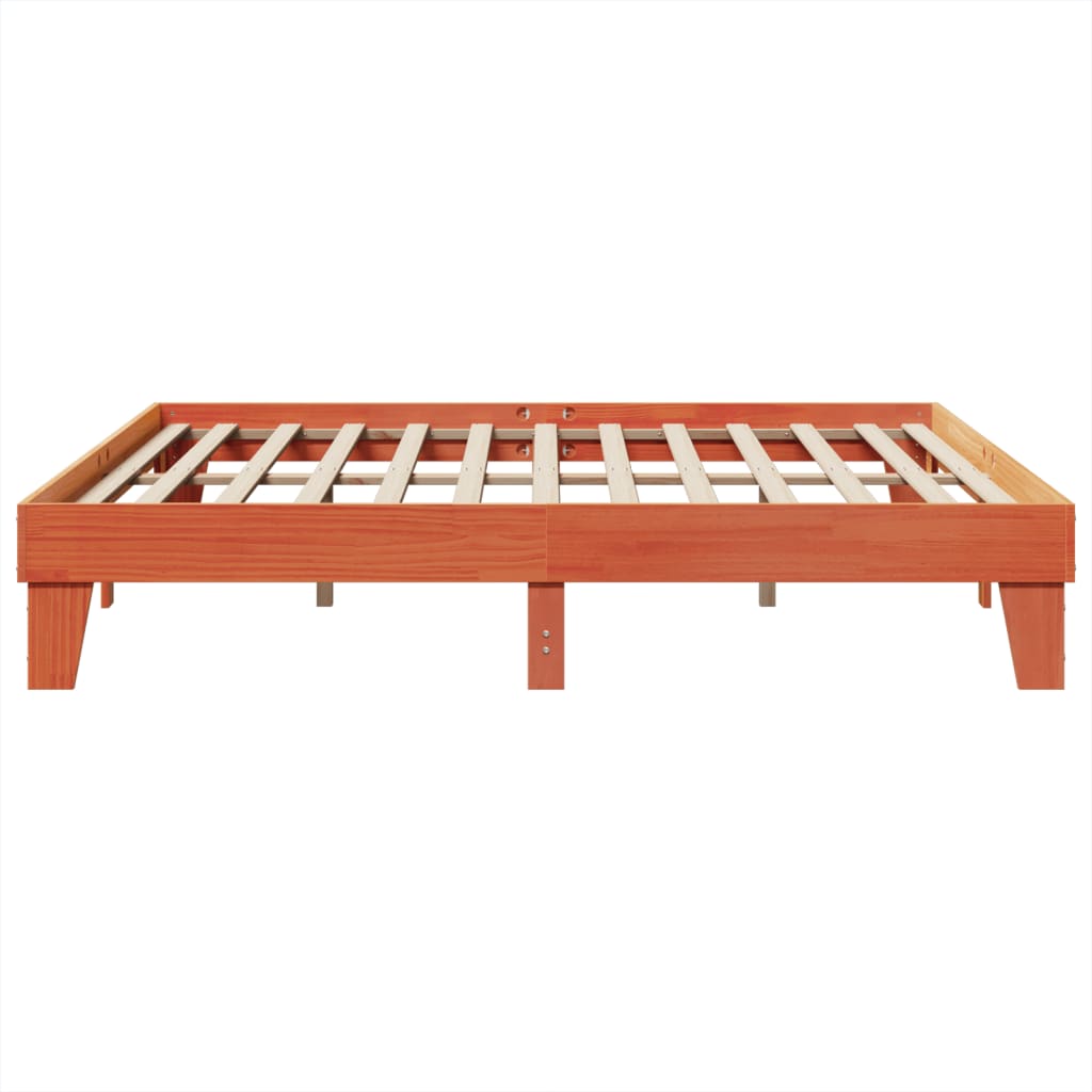 Bedframe zonder matras massief grenenhout wasbruin 200x200 cm is nu te koop bij PeponiXL, paradijselijk wonen!