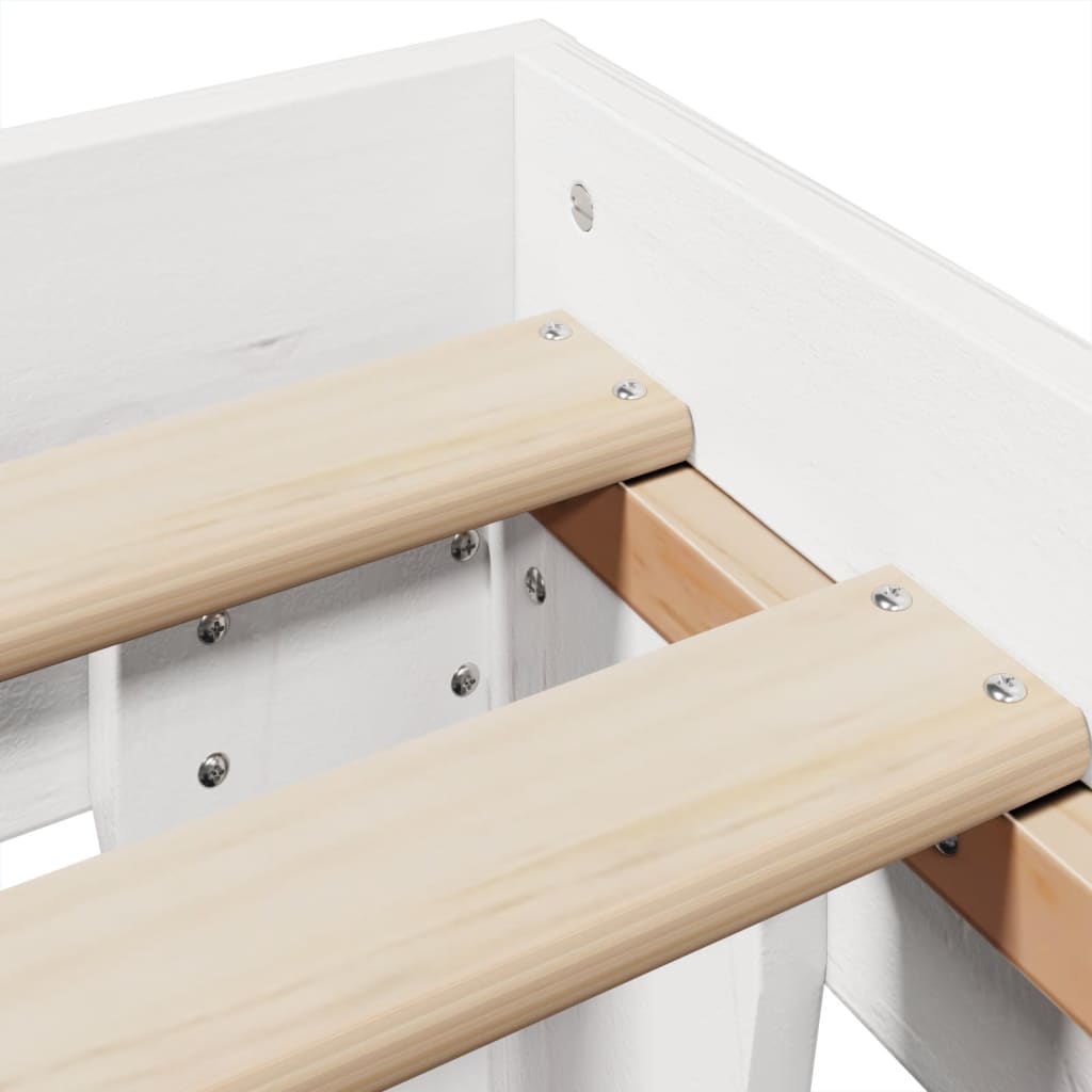 Bedframe zonder matras massief grenenhout wit 160x200 cm is nu te koop bij PeponiXL, paradijselijk wonen!