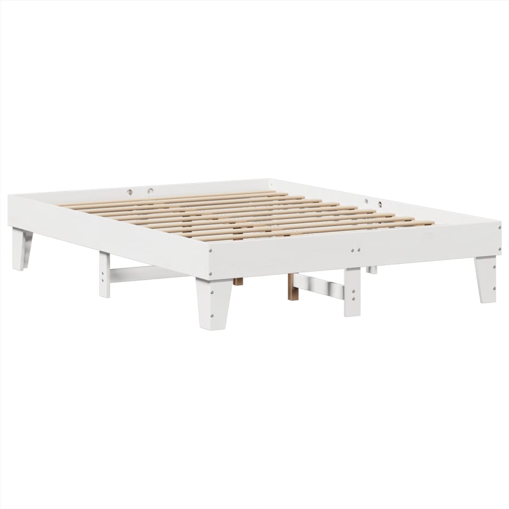 Bedframe zonder matras massief grenenhout wit 150x200 cm is nu te koop bij PeponiXL, paradijselijk wonen!