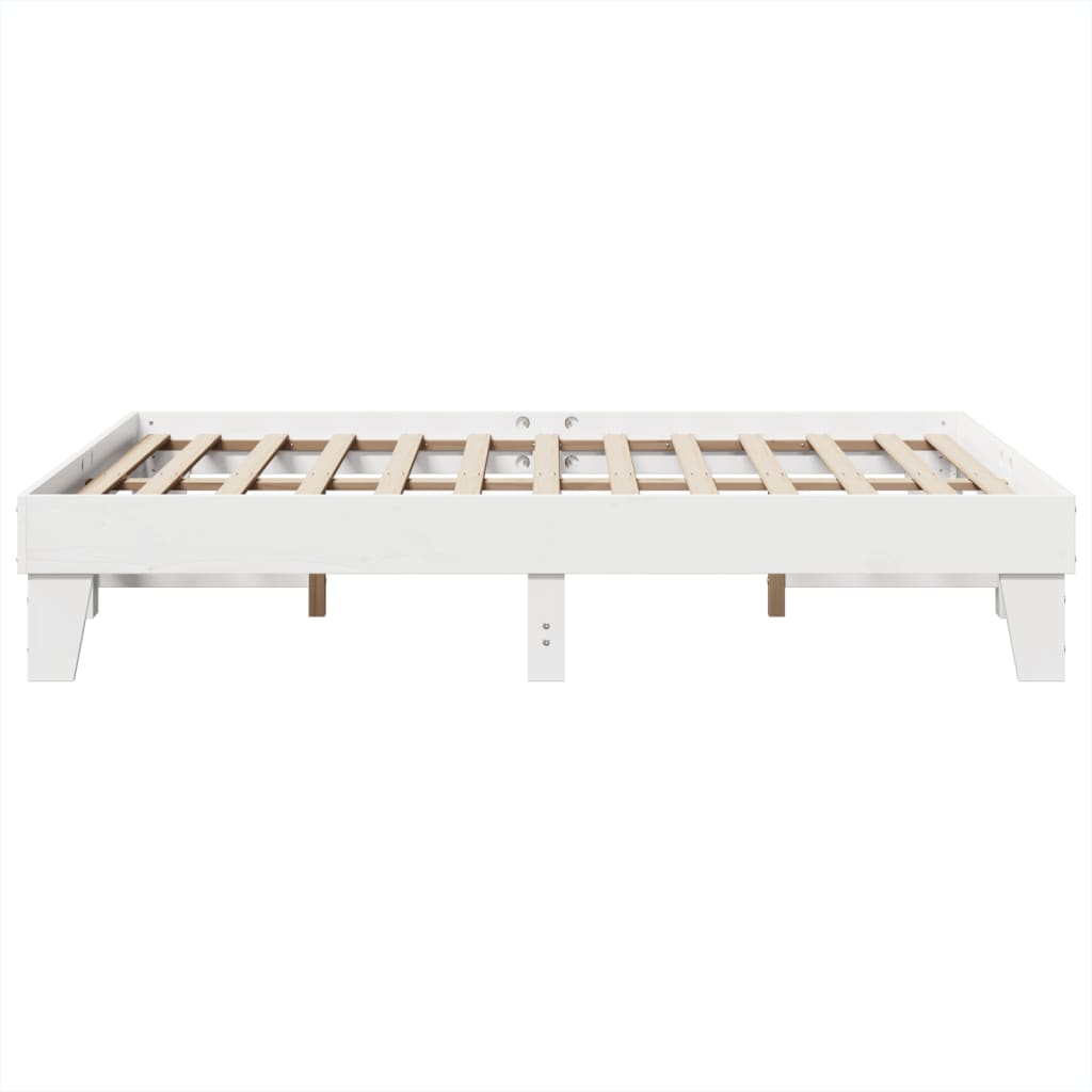Bedframe zonder matras massief grenenhout wit 150x200 cm is nu te koop bij PeponiXL, paradijselijk wonen!