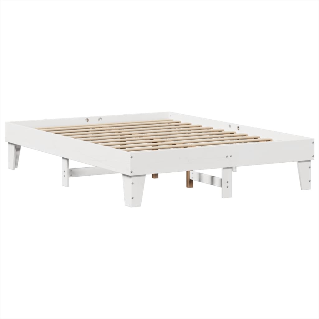 Bedframe zonder matras massief grenenhout wit 150x200 cm is nu te koop bij PeponiXL, paradijselijk wonen!