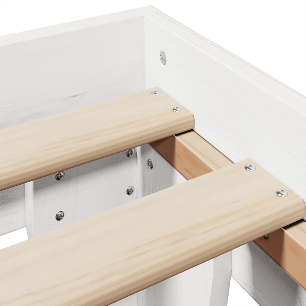 Bedframe zonder matras massief grenenhout wit 150x200 cm is nu te koop bij PeponiXL, paradijselijk wonen!