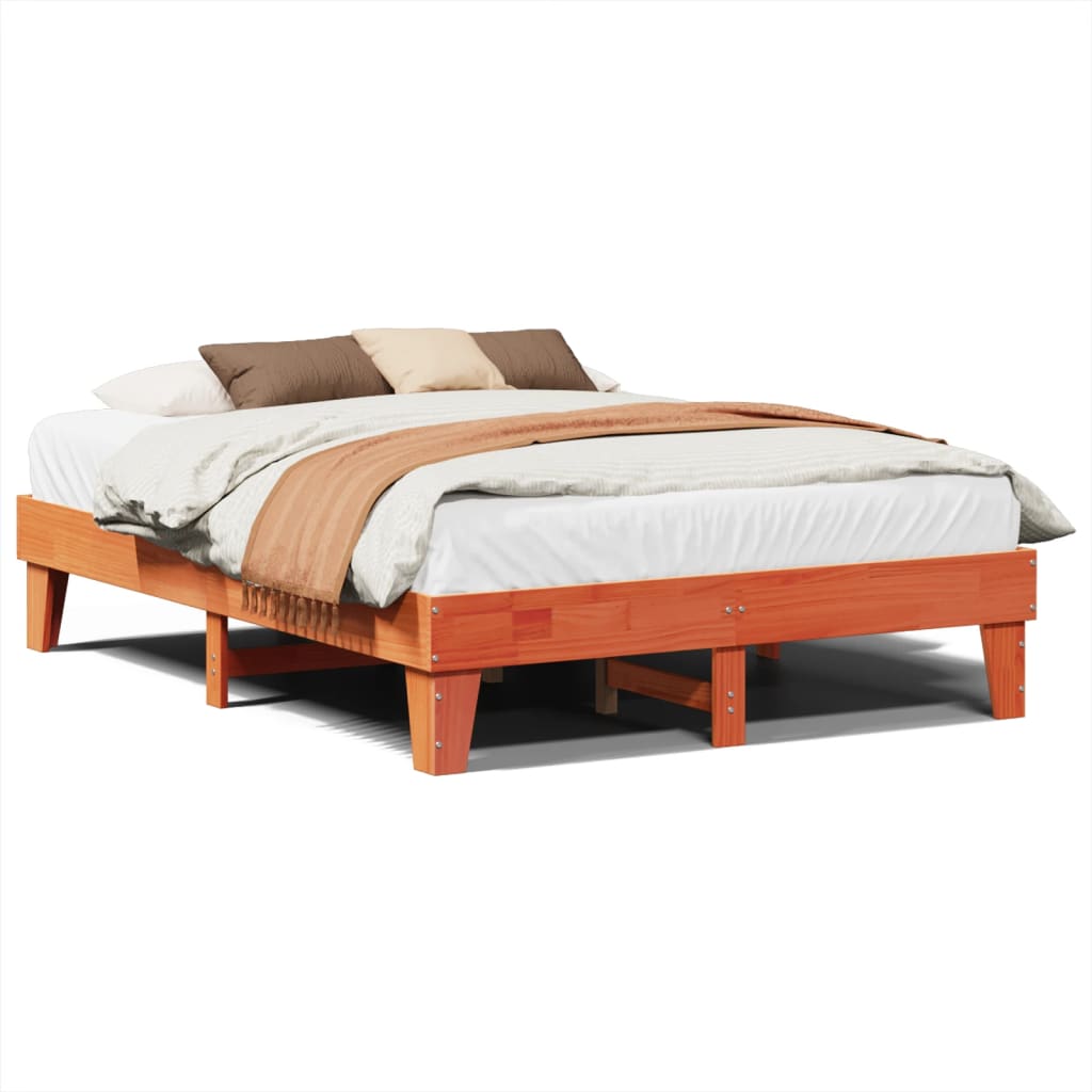 Bedframe zonder matras massief grenenhout wasbruin 150x200 cm is nu te koop bij PeponiXL, paradijselijk wonen!