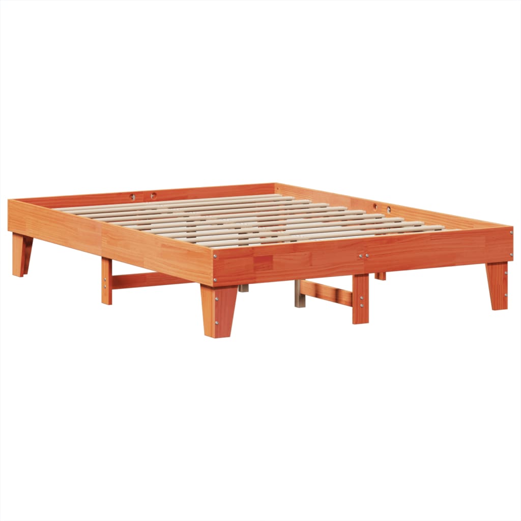 Bedframe zonder matras massief grenenhout wasbruin 150x200 cm is nu te koop bij PeponiXL, paradijselijk wonen!