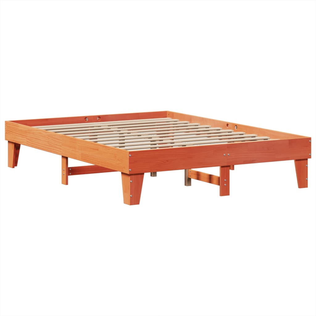 Bedframe zonder matras massief grenenhout wasbruin 150x200 cm is nu te koop bij PeponiXL, paradijselijk wonen!