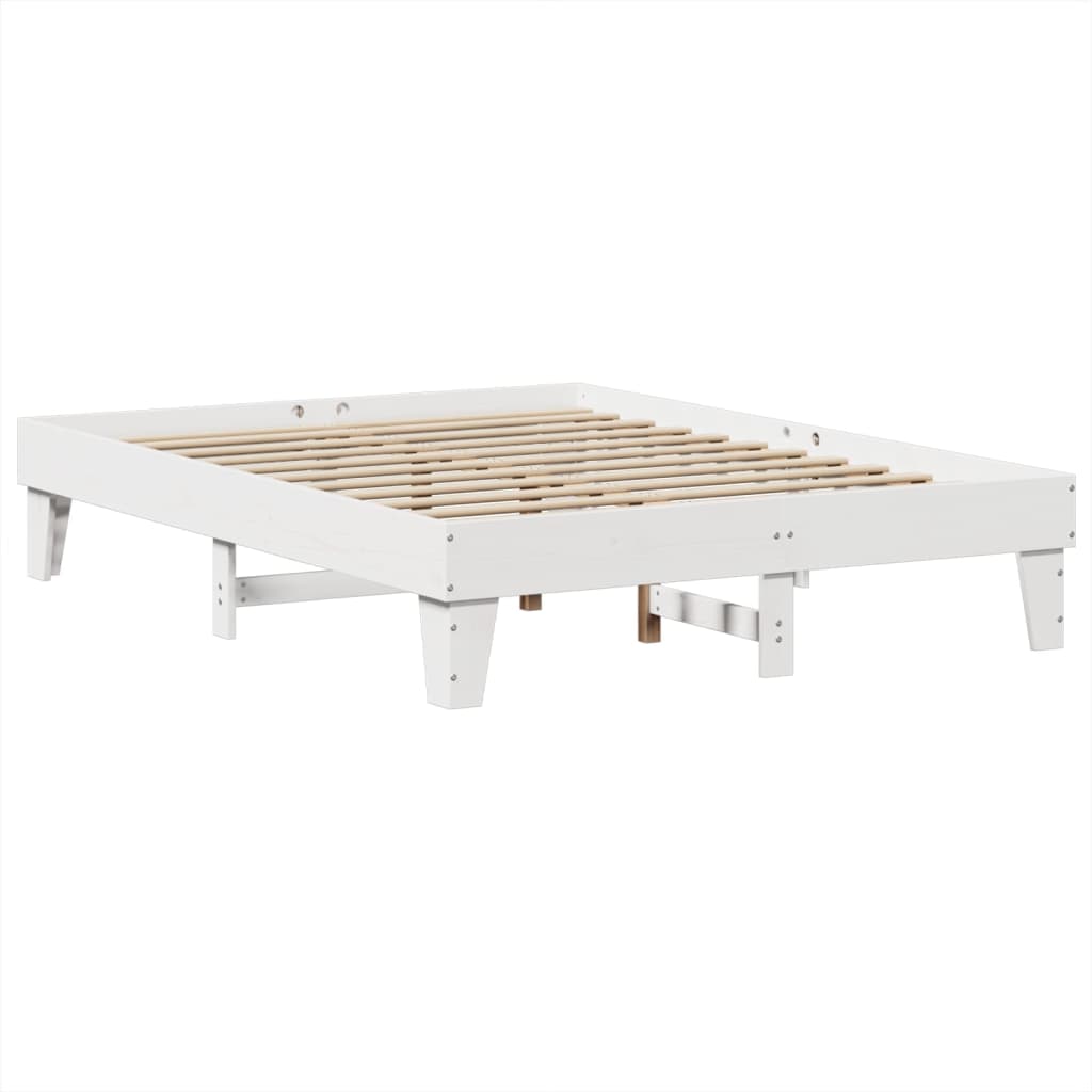 Bedframe zonder matras massief grenenhout wit 140x200 cm is nu te koop bij PeponiXL, paradijselijk wonen!