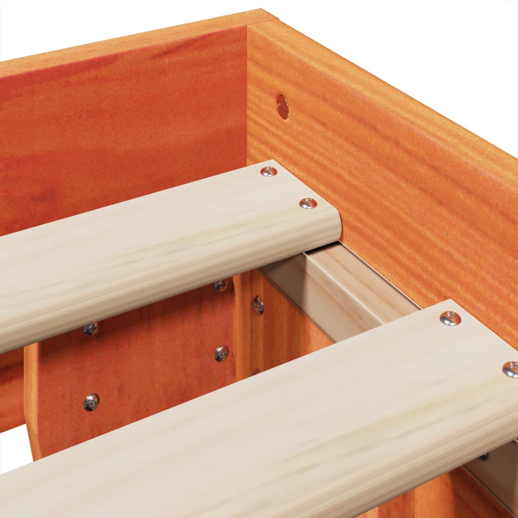 Bedframe zonder matras massief grenenhout wasbruin 120x200 cm is nu te koop bij PeponiXL, paradijselijk wonen!
