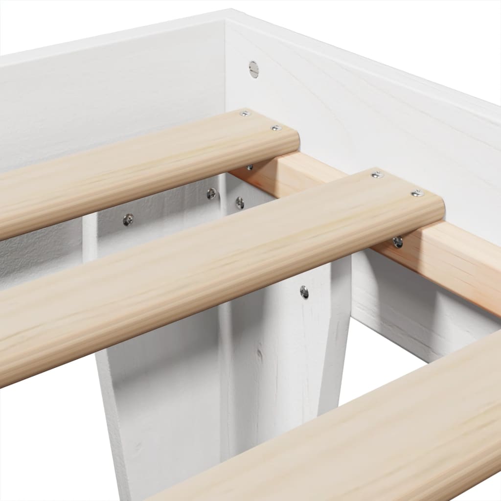 Bedframe zonder matras massief grenenhout wit 140x200 cm is nu te koop bij PeponiXL, paradijselijk wonen!