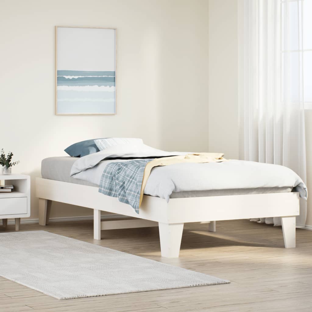 Bedframe zonder matras massief grenenhout wit 90x200 cm is nu te koop bij PeponiXL, paradijselijk wonen!