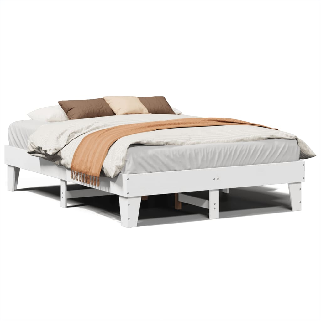 Bedframe zonder matras massief grenenhout wit 140x190 cm is nu te koop bij PeponiXL, paradijselijk wonen!
