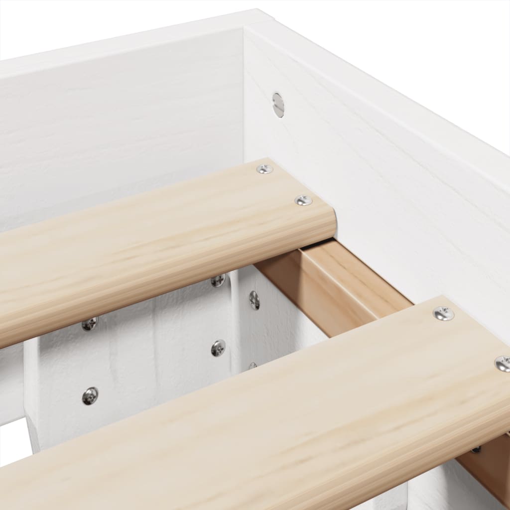 Bedframe zonder matras massief grenenhout wit 135x190 cm is nu te koop bij PeponiXL, paradijselijk wonen!