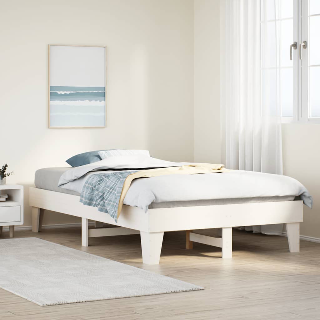 Bedframe zonder matras massief grenenhout wit 135x190 cm is nu te koop bij PeponiXL, paradijselijk wonen!
