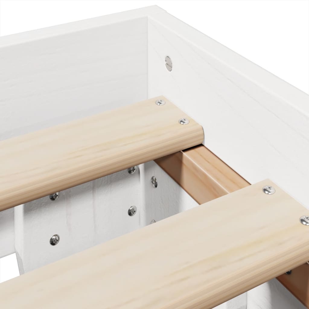 Bedframe zonder matras massief grenenhout wit 120x190 cm is nu te koop bij PeponiXL, paradijselijk wonen!