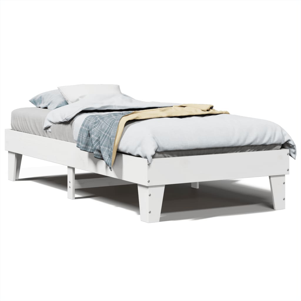 Bedframe zonder matras massief grenenhout wit 75x190 cm is nu te koop bij PeponiXL, paradijselijk wonen!