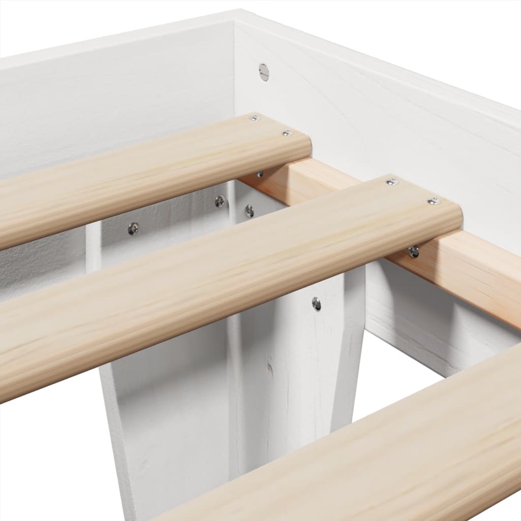 Bedframe zonder matras massief grenenhout wit 75x190 cm is nu te koop bij PeponiXL, paradijselijk wonen!