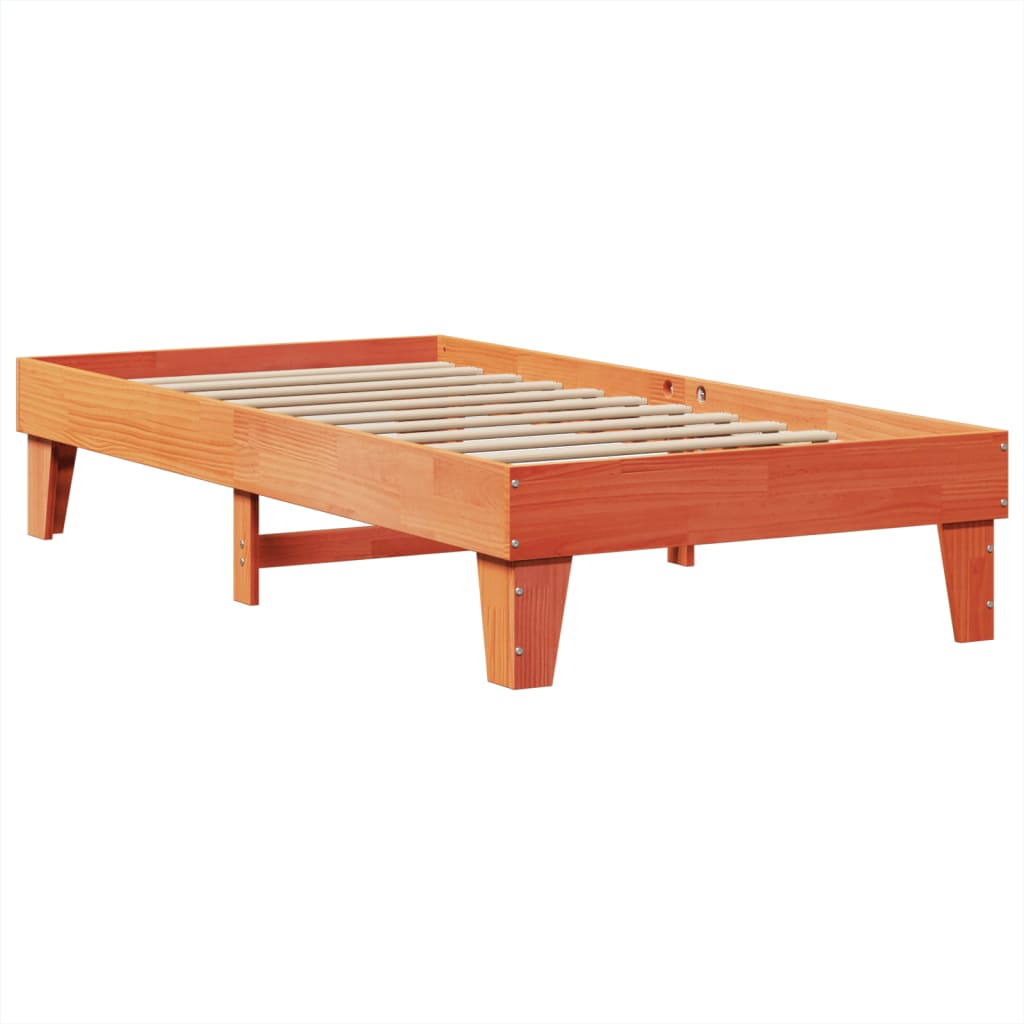 Bedframe zonder matras massief grenenhout wasbruin 75x190 cm is nu te koop bij PeponiXL, paradijselijk wonen!