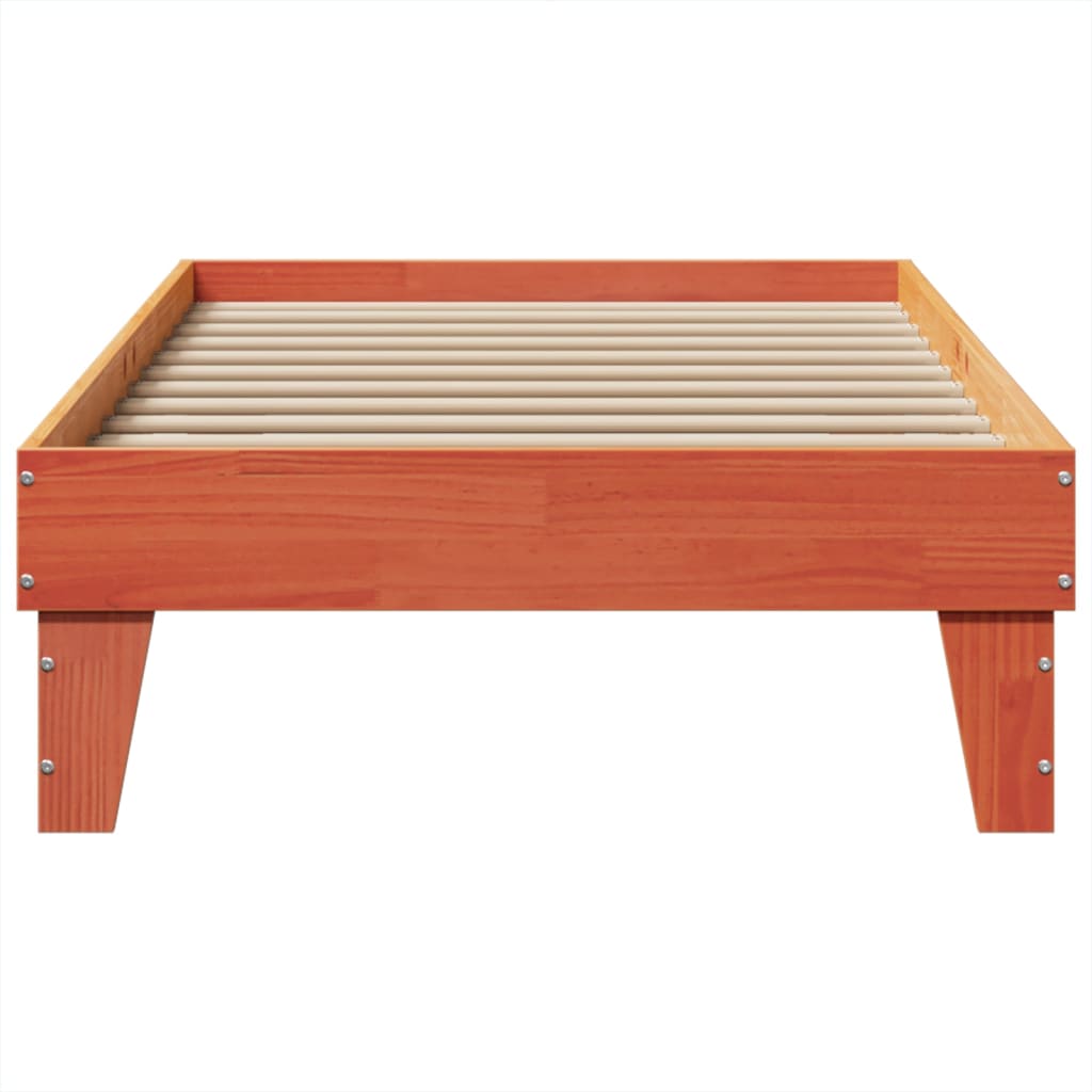 Bedframe zonder matras massief grenenhout wasbruin 75x190 cm is nu te koop bij PeponiXL, paradijselijk wonen!