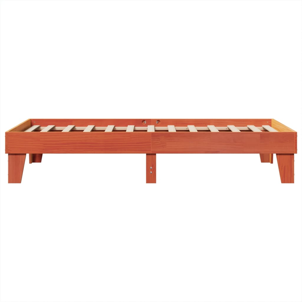 Bedframe zonder matras massief grenenhout wasbruin 75x190 cm is nu te koop bij PeponiXL, paradijselijk wonen!