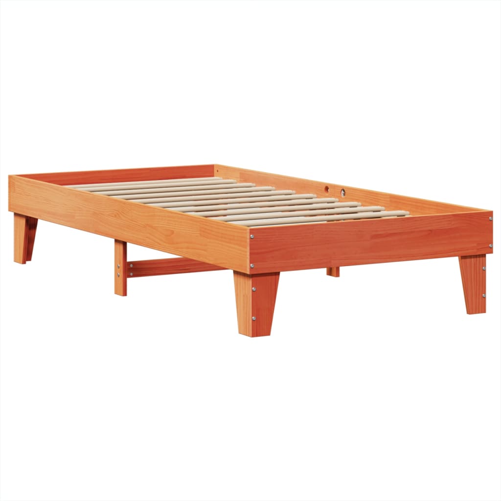 Bedframe zonder matras massief grenenhout wasbruin 75x190 cm is nu te koop bij PeponiXL, paradijselijk wonen!