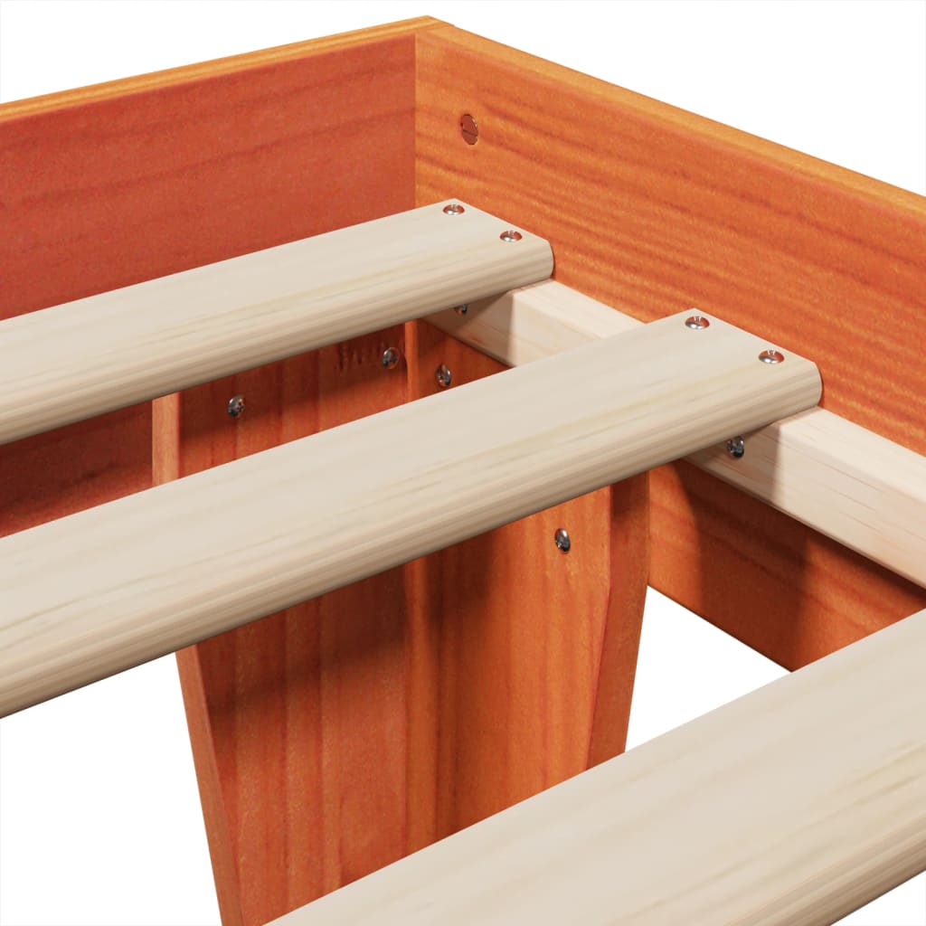Bedframe zonder matras massief grenenhout wasbruin 75x190 cm is nu te koop bij PeponiXL, paradijselijk wonen!