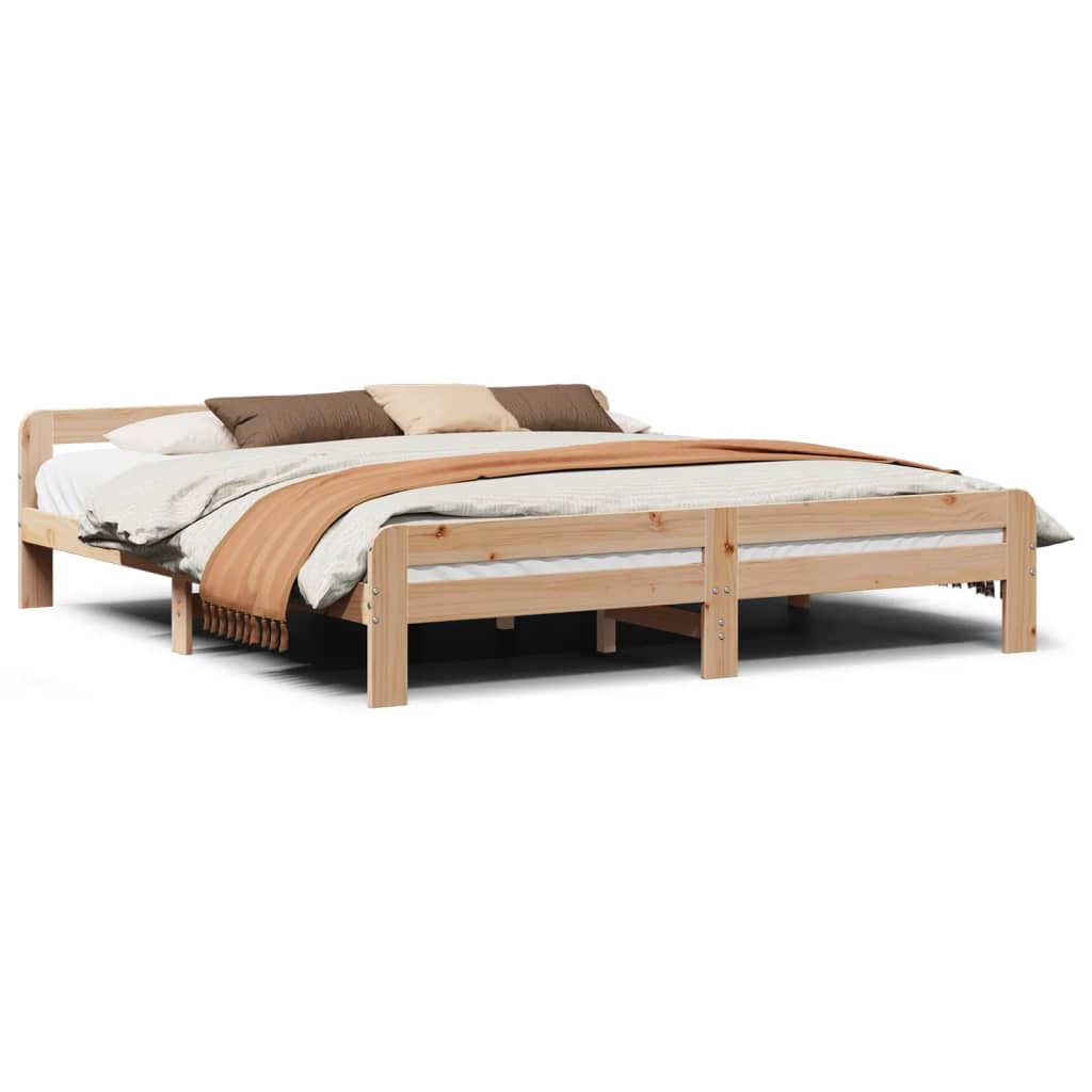 Bedframe zonder matras massief grenenhout 200x200 cm is nu te koop bij PeponiXL, paradijselijk wonen!