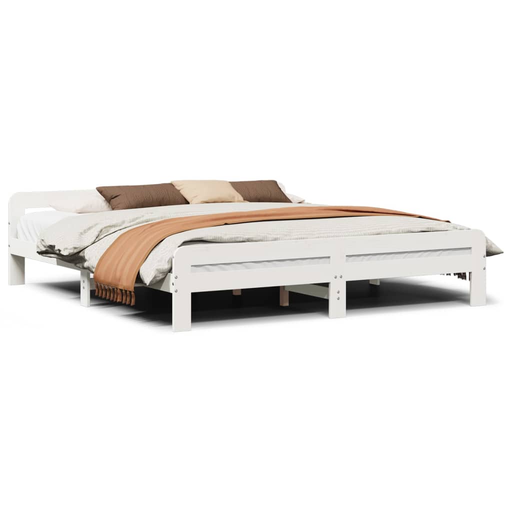 Bedframe zonder matras massief grenenhout wit 180x200 cm is nu te koop bij PeponiXL, paradijselijk wonen!