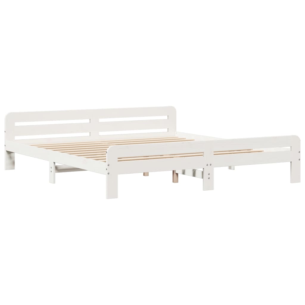 Bedframe zonder matras massief grenenhout wit 180x200 cm is nu te koop bij PeponiXL, paradijselijk wonen!