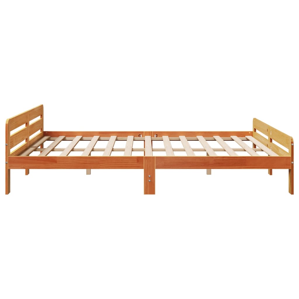 Bedframe zonder matras massief grenenhout wasbruin 180x200 cm is nu te koop bij PeponiXL, paradijselijk wonen!