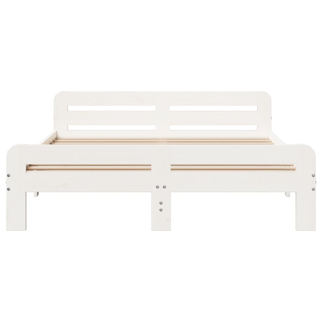Bedframe zonder matras massief grenenhout wit 160x200 cm is nu te koop bij PeponiXL, paradijselijk wonen!