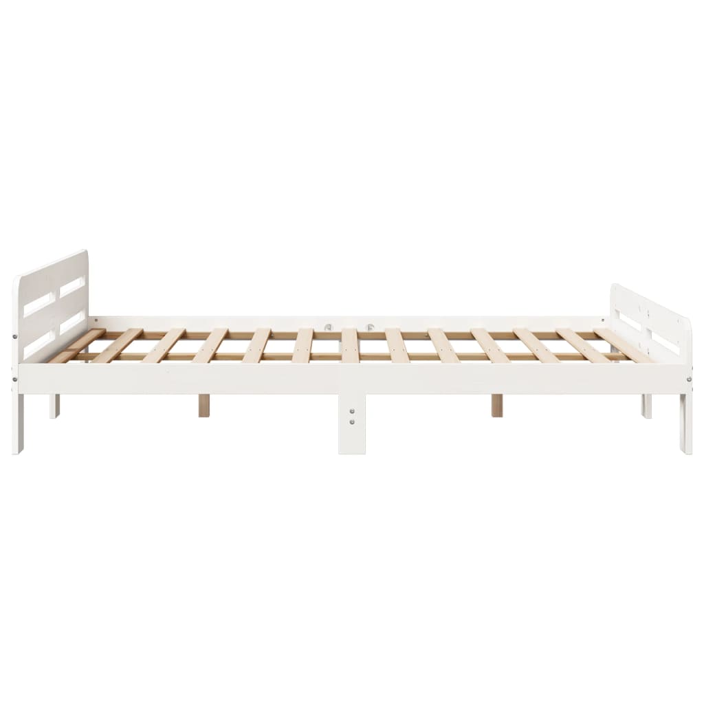 Bedframe zonder matras massief grenenhout wit 160x200 cm is nu te koop bij PeponiXL, paradijselijk wonen!