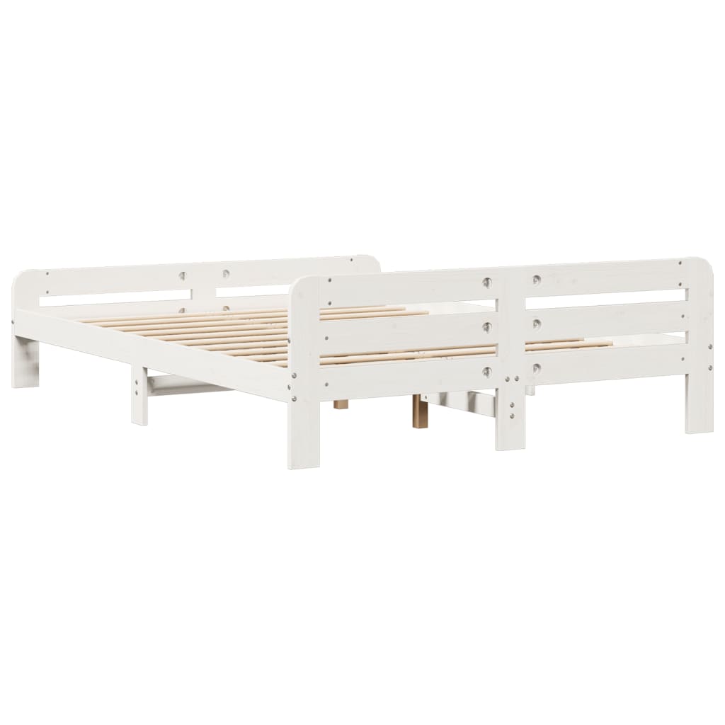 Bedframe zonder matras massief grenenhout wit 160x200 cm is nu te koop bij PeponiXL, paradijselijk wonen!