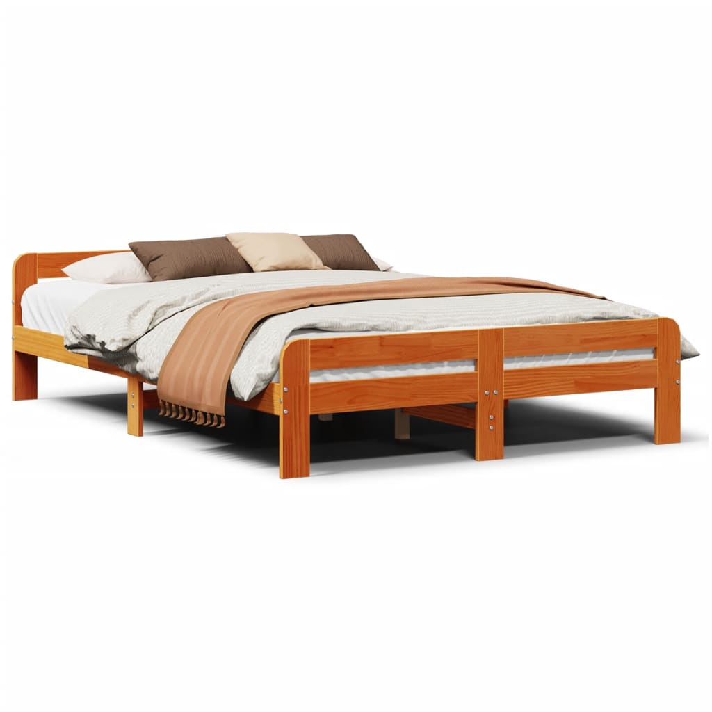 Bedframe zonder matras massief grenenhout wasbruin 160x200 cm is nu te koop bij PeponiXL, paradijselijk wonen!