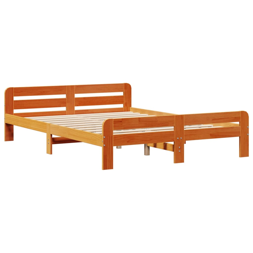 Bedframe zonder matras massief grenenhout wasbruin 160x200 cm is nu te koop bij PeponiXL, paradijselijk wonen!