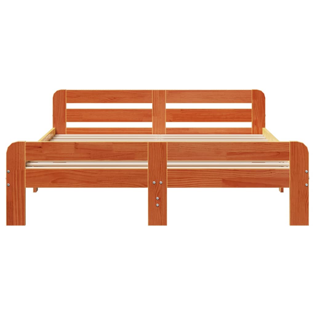 Bedframe zonder matras massief grenenhout wasbruin 160x200 cm is nu te koop bij PeponiXL, paradijselijk wonen!