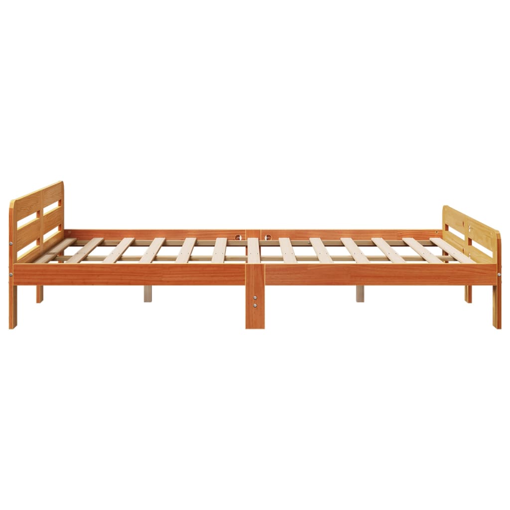 Bedframe zonder matras massief grenenhout wasbruin 160x200 cm is nu te koop bij PeponiXL, paradijselijk wonen!