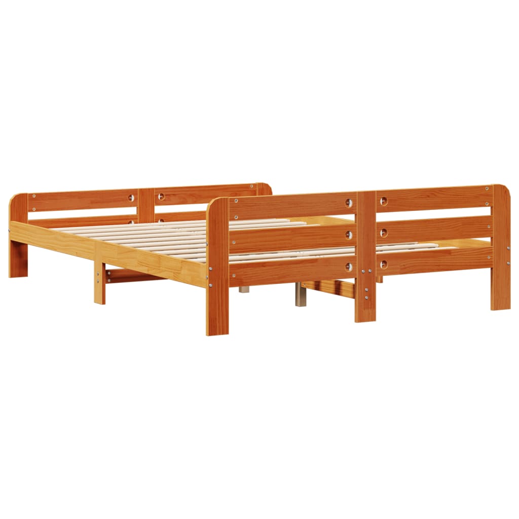 Bedframe zonder matras massief grenenhout wasbruin 160x200 cm is nu te koop bij PeponiXL, paradijselijk wonen!