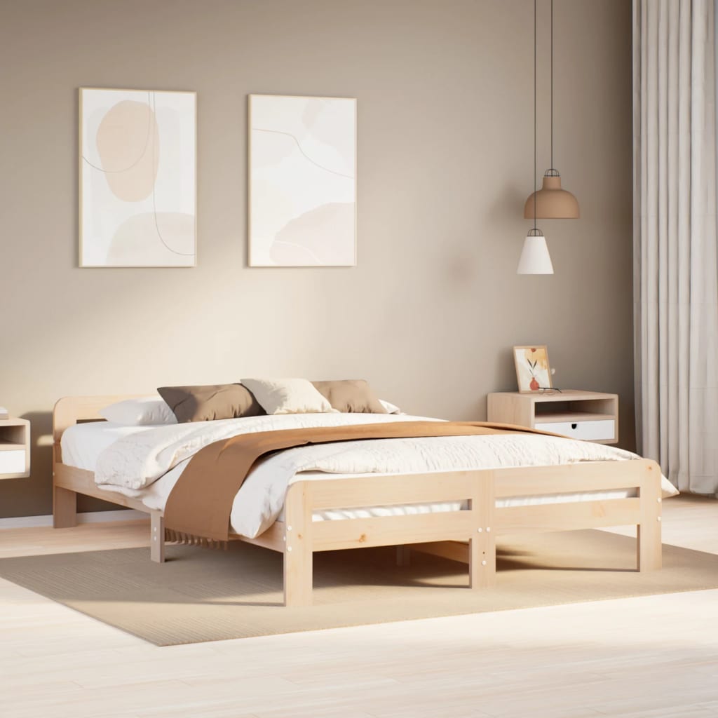 Bedframe zonder matras massief grenenhout 150x200 cm is nu te koop bij PeponiXL, paradijselijk wonen!