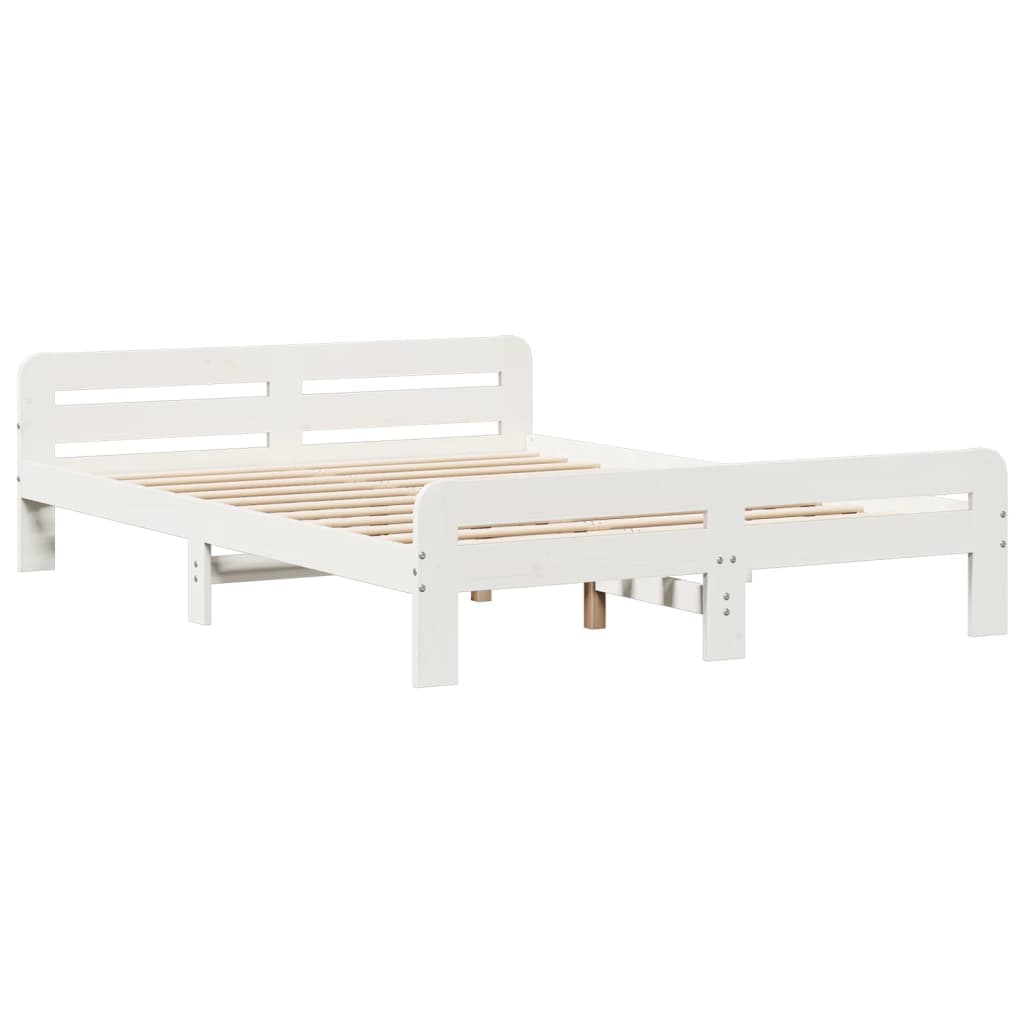 Bedframe zonder matras massief grenenhout wit 140x200 cm is nu te koop bij PeponiXL, paradijselijk wonen!